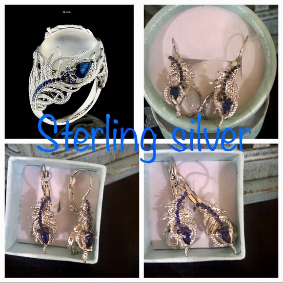 Beautiful sterling silver earrings and ring set - Picture 2 of 4